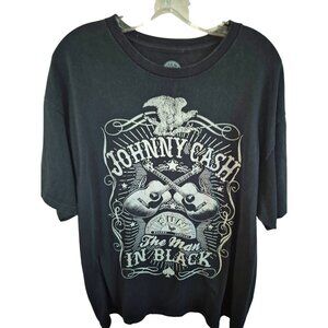 Johnny Cash "The Man In Black" Mens T-Shirt XL 100% Cotton Black Graphic Tee